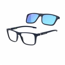 ÓCULOS DE GRAU MASCULINO RETANGULAR AZUL MORMAII CLIP-ON - Otica Visali