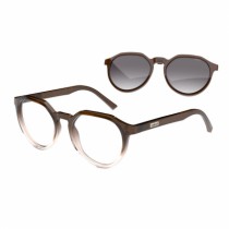 ÓCULOS DE GRAU FEMININO REDONDO MARROM COLCCI CLIP-ON - Otica Visali